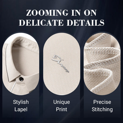 Ice Silk Business Casual Shirt with Lapels