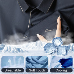 Ice Silk Business Casual Shirt with Lapels