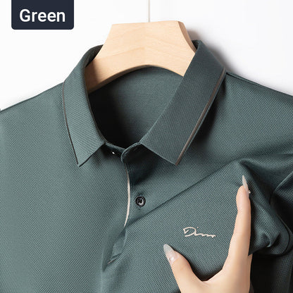Ice Silk Business Casual Shirt with Lapels