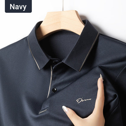 Ice Silk Business Casual Shirt with Lapels