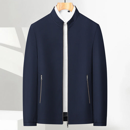 Standing Collar Zipper Casual Jacket