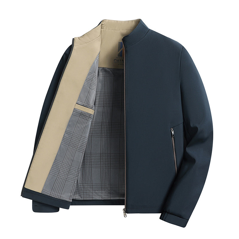Standing Collar Zipper Casual Jacket