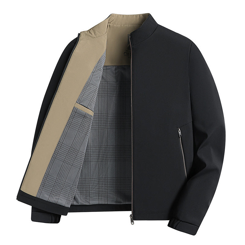 Standing Collar Zipper Casual Jacket
