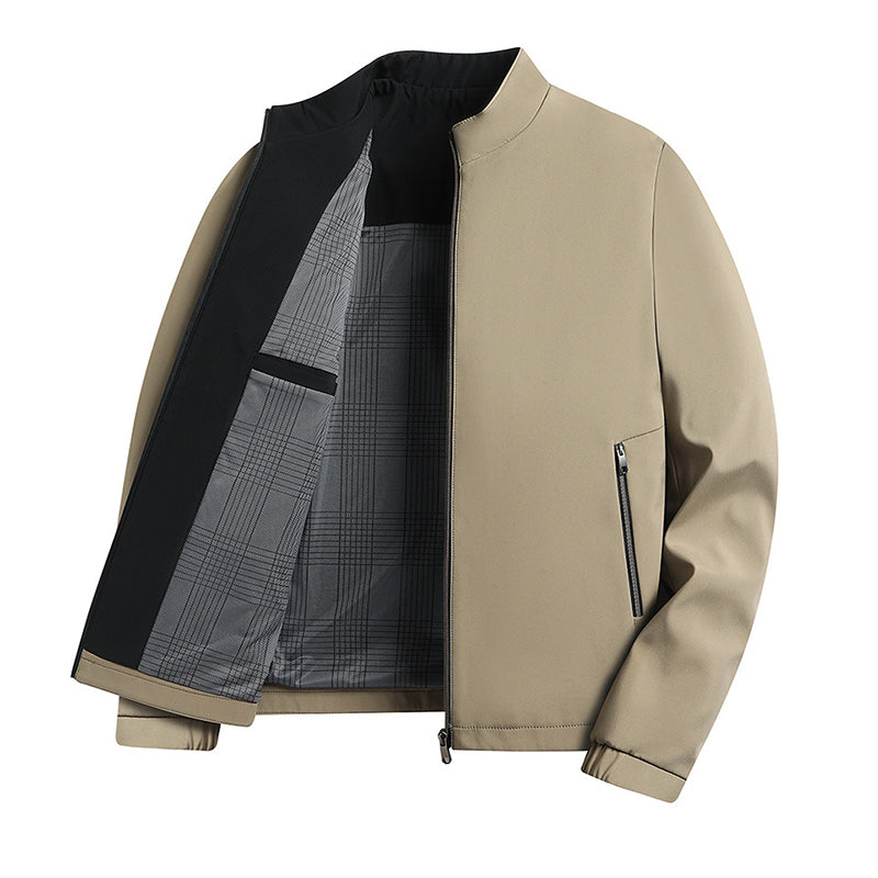 Standing Collar Zipper Casual Jacket