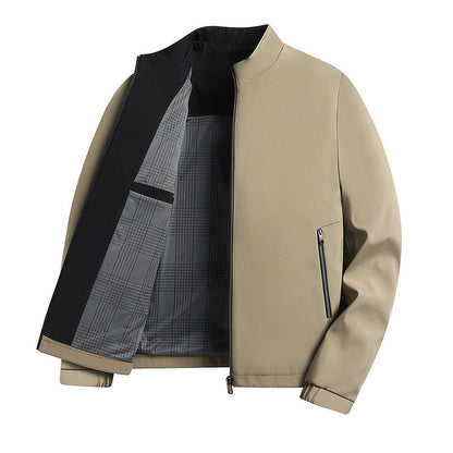Standing Collar Zipper Casual Jacket