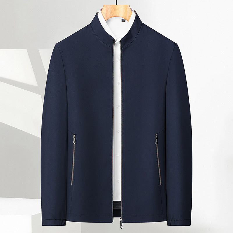 Standing Collar Zipper Casual Jacket