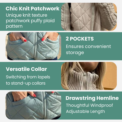 Knit Patchwork Puffy Jacket