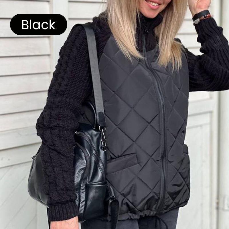 Knit Patchwork Puffy Jacket
