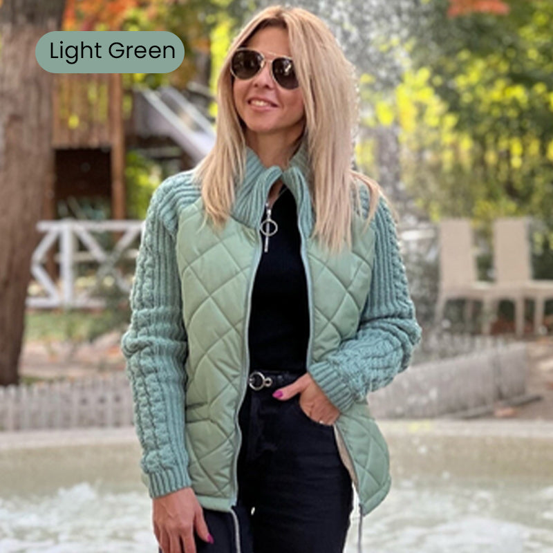 Knit Patchwork Puffy Jacket