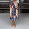 🌺Last Day UP TO 69% OFF!!🔥Printed V Neck Loose Midi Dress