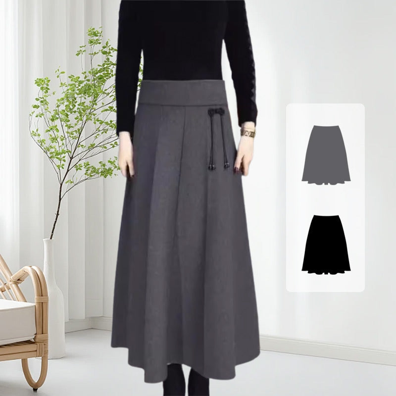 Women's Elastic High Waisted Thick Long Skirt