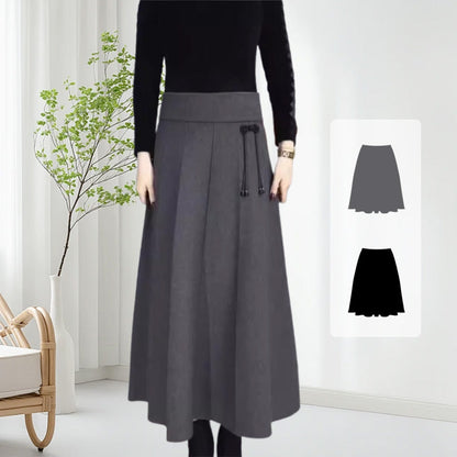 Women's Elastic High Waisted Thick Long Skirt