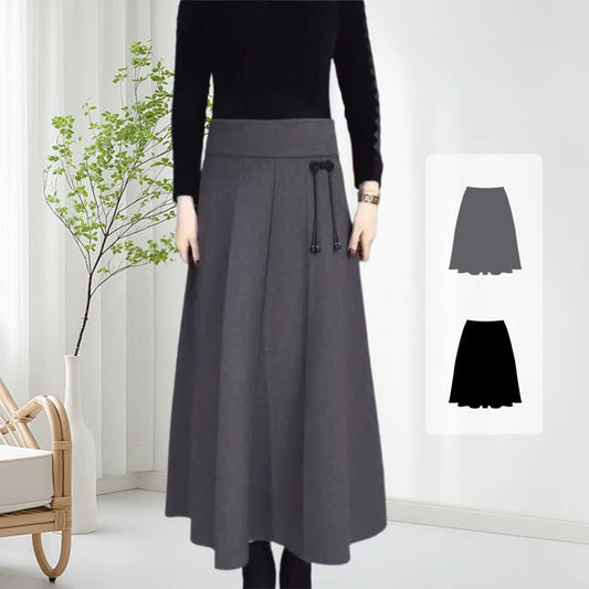 Women's Elastic High Waisted Thick Long Skirt