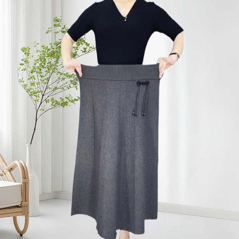 Women's Elastic High Waisted Thick Long Skirt