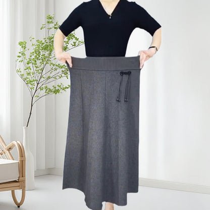 Women's Elastic High Waisted Thick Long Skirt