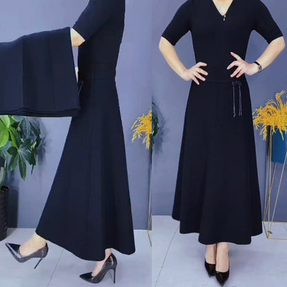 Women's Elastic High Waisted Thick Long Skirt