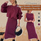 Slanted Shoulder Sweatshirt & Sleeveless Dress Set