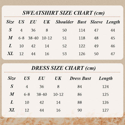 Slanted Shoulder Sweatshirt & Sleeveless Dress Set