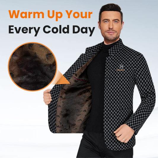 Trendy Checkered Warm Jacket with Pockets
