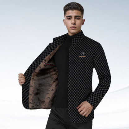 Trendy Checkered Warm Jacket with Pockets