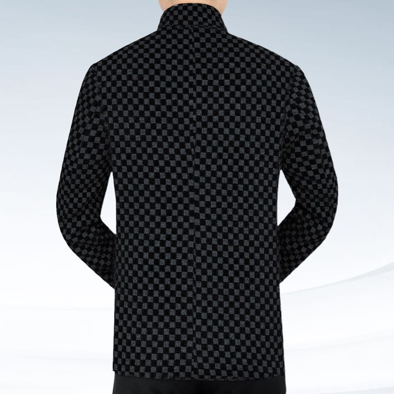Trendy Checkered Warm Jacket with Pockets