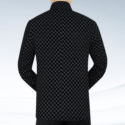 Trendy Checkered Warm Jacket with Pockets