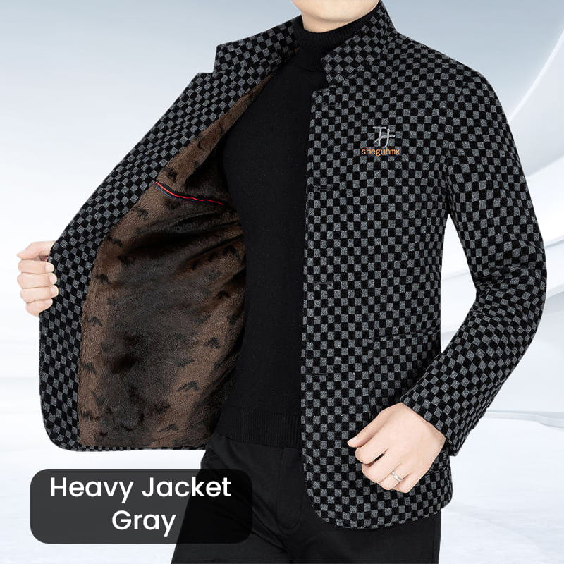 Trendy Checkered Warm Jacket with Pockets
