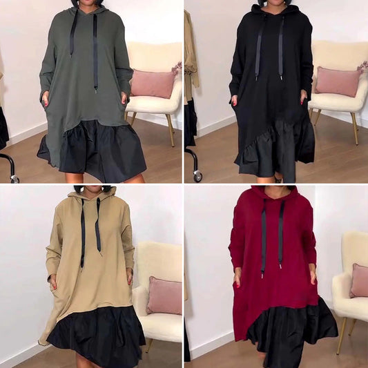 Women's Trendy Casual Loose Fit Hooded Dress