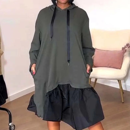 Women's Trendy Casual Loose Fit Hooded Dress