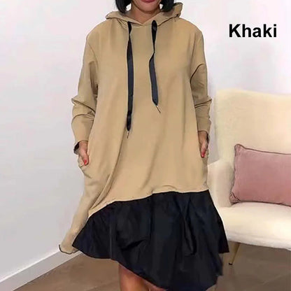 Women's Trendy Casual Loose Fit Hooded Dress