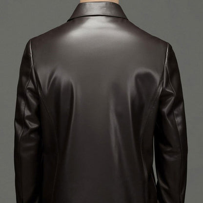 Classic PU Leather Jacket with Zipper Front