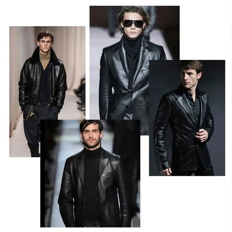 Classic PU Leather Jacket with Zipper Front