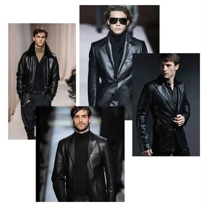 Classic PU Leather Jacket with Zipper Front