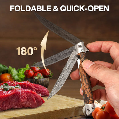 🔥Big Sale 50% OFF🔥🗡️Folding knife with wooden handle for work. hiking & camping⛺