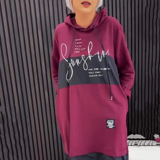 🎅Christmas Sale 50% OFF💖Women's Printed Casual Hoodie Dress with Pockets