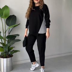 【🔥TODAY'S LOWEST PRICE】2025 New Design👗✨2-Piece Lounge Set In Color Block Design For Women