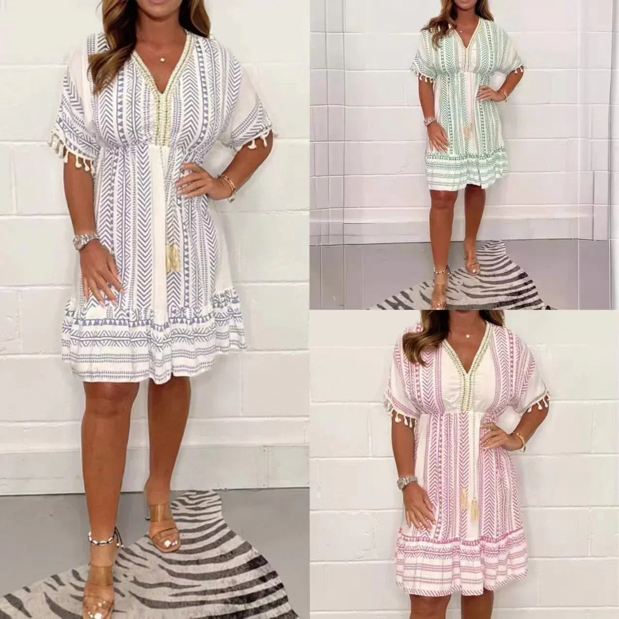💃HOT SALE 49% OFF 💝2025 Ethnic New Style Casual printed V-neck dress
