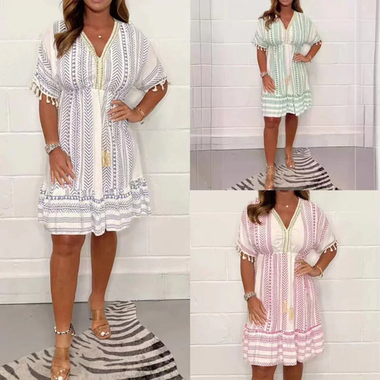 💃HOT SALE 49% OFF 💝2025 Ethnic New Style Casual printed V-neck dress