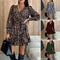 Women's Elegant Leopard Print Wrap Mini Dress