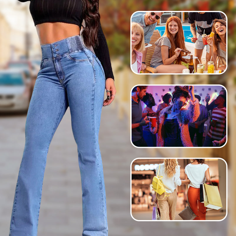 ⏳Time-Limited Special⏰Women's Stretch Flare Jeans – High Waist. Body-Hugging Fit & Retro Style ✨