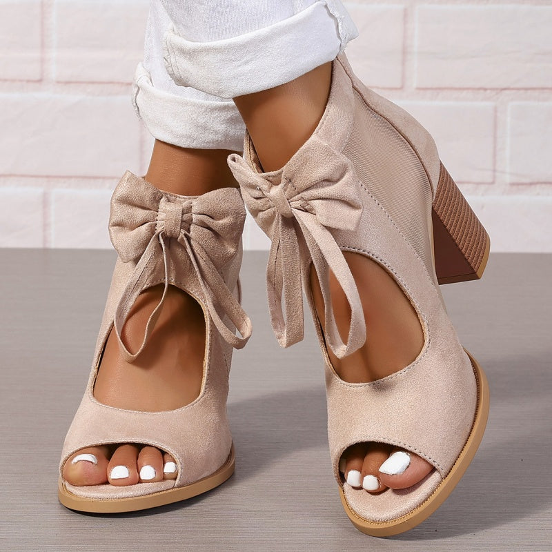 🌸Women's Bow Open-Toe Chunky Heel Sandals💐