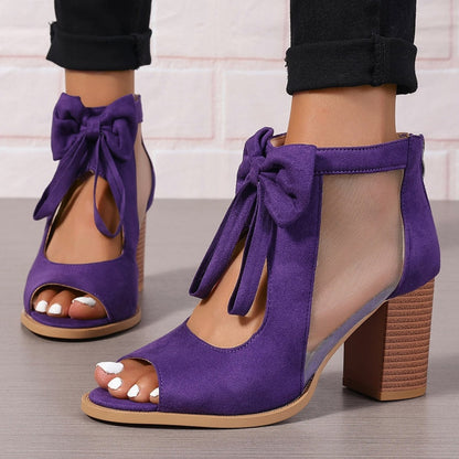 🌸Women's Bow Open-Toe Chunky Heel Sandals💐