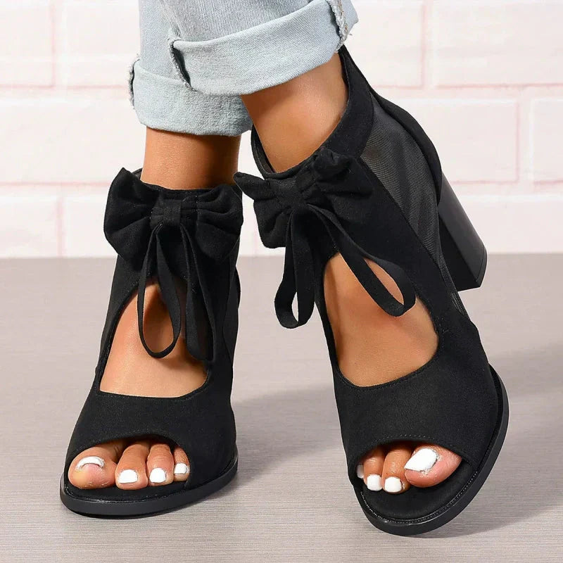 🌸Women's Bow Open-Toe Chunky Heel Sandals💐