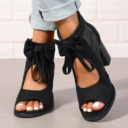 🌸Women's Bow Open-Toe Chunky Heel Sandals💐