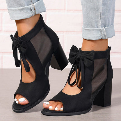 🌸Women's Bow Open-Toe Chunky Heel Sandals💐