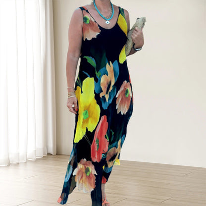 🌸Spring Specials🌸Elegant Soft Sleeveless Floral Flowy Dress