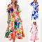 Floral Puff Sleeve A-Line Maxi Dress
