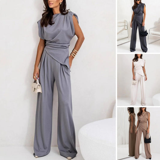 🎊Women's Elegant Solid Color Two-Piece Set🌞😎