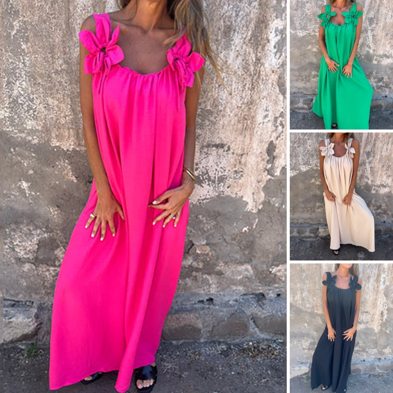Women's Elegant Floral Strap Maxi Dress