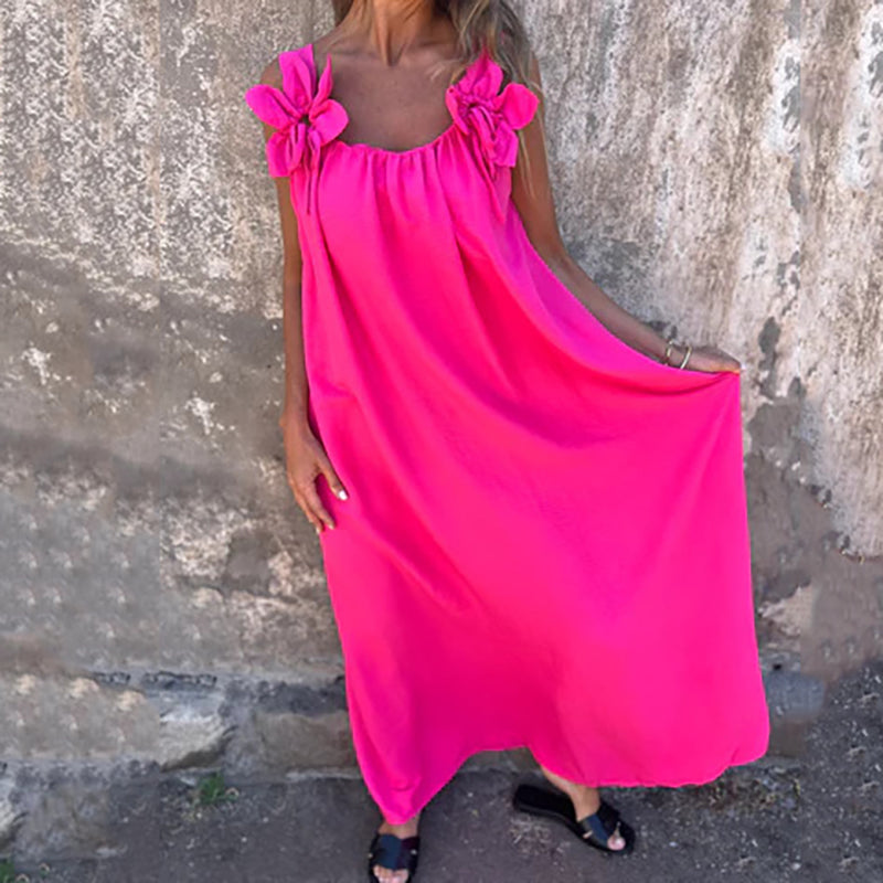 Women's Elegant Floral Strap Maxi Dress